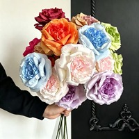 Dreiköpfige Ruyi Glücks-Pfingstrose Modell Seiden-Kunstblumen für Hochzeitszeremonien, Gangdekorationen, Willkommensarrangements, Outdoor