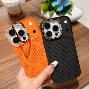 Original Cooling Magnetic <b>holder</b> Phone case for <b>iPhone</b> 17 16 15 14 Pro Max Converted stand Breathable Mesh Honeycomb Back Cover - Product Image 3