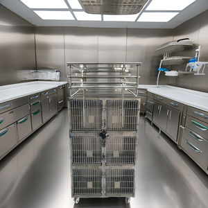 आधुनिक स्टेनलेस स्टील कुत्ते केनेल कैबिनेट ठोस पैटर्न पालतू जानवर की दुकान और छोटे जानवरों के लिए अस्पताल पिंजरे - Product Image 2