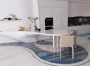 Hiện đại màu xanh tĩnh mạch quartzit slab đánh bóng chải cho biệt thự Countertop bàn ăn bảng tường sàn hội trường bảng Top không thấm nước - Product Image 2