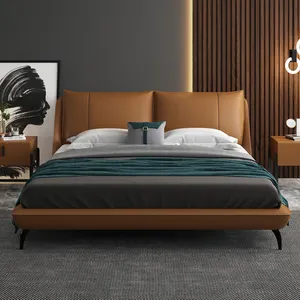 빌라 큰 집 한국 정품 가죽 침실 가구 로얄 킹 이탈리아 현대 가죽 침대