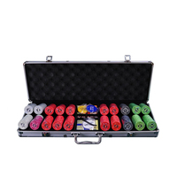 YH Casino Chip Nouveaux jetons de poker 500 pcs/Set de jetons en céramique Kit de poker dans un boîtier en aluminium argenté