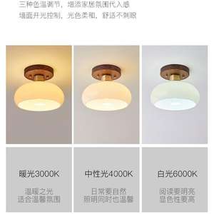 廊下灯、通路、ライトラグジュアリーなウォールナット材真鍮製中華風天井、レトロな侘び寂びスタイルの玄関 - Product Image 4