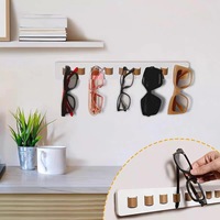 Support mural moderne en bois massif pour lunettes de soleil, design durable, présentoir multifonctionnel pour salle de bain et usage domestique