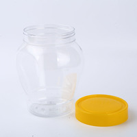 Grands pots de cornichons en plastique de 1000ml Boîte de bonbons et biscuits à large bouche Contenants en plastique transparents de stockage de qualité alimentaire avec bouchons