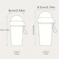 Hot New Double capacité en plastique sans BPA Drinkware Office Gym Portable Bouteille de jus avec lanière et tasse de paille