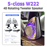 Kit de modification Plug&Play pour haut-parleur aigus LED 7/64 couleurs avec tweeter rotatif 4D pour l'amélioration de l'intérieur de voiture Mercedes Classe S W222