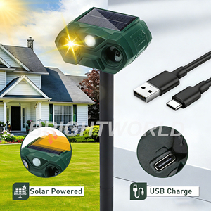 جهاز إنذار صوتي + طارد حيوانات بالموجات فوق الصوتية يعمل بالطاقة الشمسية مع 4 أصوات مدمجة للمزارع والحدائق - Product Image 6