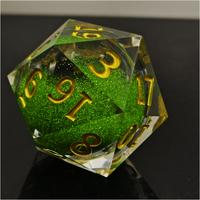 Personnalisé D20 Liquide Noyau Géant Résine Dés 55MM Polyèdre Jeu De Société Accessoires RPG Dragon City Sharp Edge Gemstone Coloré