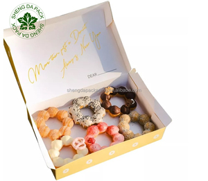 Bán Sỉ Giấy In Tùy Chỉnh Phân Hủy Sinh Học Hộp Bánh Donut Togo Dozen Mochi Màu Hồng Bao Bì Có Lỗ - Product Image 3