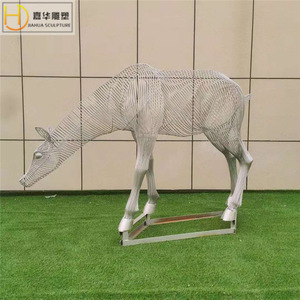 Escultura de Ciervo Hueca de Acero Inoxidable Jiahua para Jardín, Figura Animal Hecha a Mano para Montar en el Suelo - Product Image 1