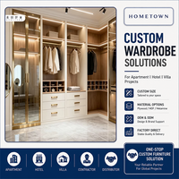 Dressing moderne en bois raffiné artisanal HeTian pour appartement d'élite – Unité de rangement sur mesure
