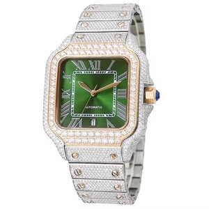 Drop Shipping GEZFEEL Men's Automatic Movement Square Moissanite Watch Roman Numerals Sapphire Crystal Glass <b>Date</b> Display - Product Image 5