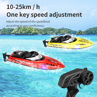 Jouets télécommandés personnalisés à 2,4 GHz avec éclairage de navigation nocturne, bateau à moteur électrique RC haute vitesse