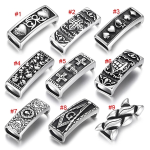 Thép không gỉ khuôn mẫu trượt HạT QuyếN Rũ 12x6mm da Vòng đeo tay đồ trang sức làm phát hiện Punk trượt hạt vòng đeo tay Thành phần - Product Image 4