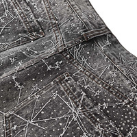 Jeans en denim vintage brodés sur mesure pour hommes, coupe droite, jambe large, avec bordure selvedge, strass, diamants Y2K et boutons en cristal