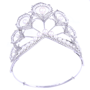 Couronne de spectacle de perles en strass, magnifique, en plumes de paon, personnalisé, grande taille, - Product Image 3