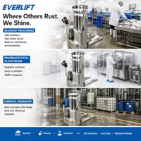 Transpalette Électrique EVERLIFT en Acier Inoxydable 304, Capacité 1500kg 2000kg 3000kg, Élévation 3m 4m 5m 6m, pour Entrepôt Frigorifique