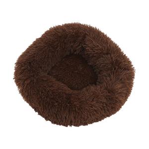 Haustierbett für Hunde & Katzen Donut-Form Plüsch Baumwolle Warm Komfortabel Tragbar Schützend für Alle Jahreszeiten - Product Image 1