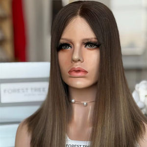 2025 cheveux russes naturels 18 pouces couleur personnalisée Super légère couche Balayage couleur avec dentelle HD pour les femmes - Product Image 1