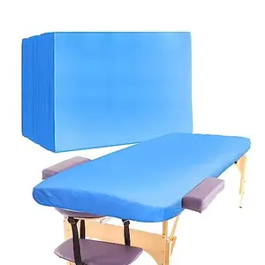 SJ özel yüksek kalite mavi gömme levhalar elastik masaj yatağı Spa dövme ve güzellik salonu için tek kullanımlık yatak pedleri kapakları
