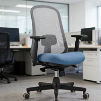 La chaise de bureau exécutive entièrement en mesh, conçue de manière ergonomique, est dotée d'un soutien lombaire réglable et d'une fonction de rotation.