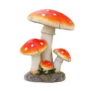 Statue de champignon décorative en résine Etechan, motif dessin animé, rouge et blanc à pois, ornement de jardin - Product Image 2