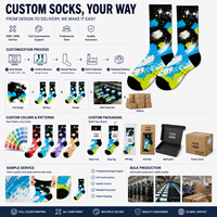 Chaussettes de sport à logo personnalisable, imprimées numériquement à 360 degrés, en polyester/nylon/coton/bambou/laine, séchage rapide