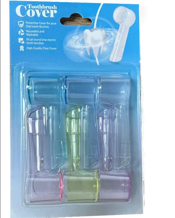 غطاء ملون لرؤوس فرشاة الأسنان الكهربائية مصنوع من أغطية فرش الأسنان البلاستيكية للسفر
