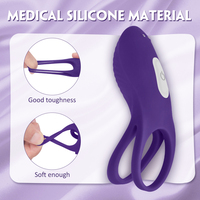 S-HANDE Silikon Wiederaufladbarer Starker Vibrations-Doppel-Penisring Vibrierender Penisring Vibradores Para Hombres