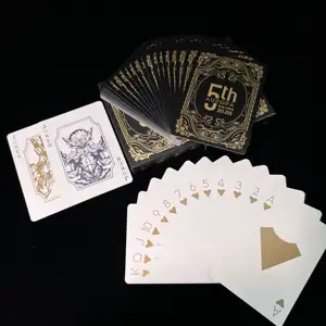 定制310gsm黑芯纸扑克牌定制印刷扑克牌双面卡座，带烫印塞盒