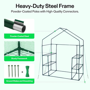 Mini <span class=keywords><strong>serre</strong></span> botanique avec fenêtres en <span class=keywords><strong>verre</strong></span>, étagères <span class=keywords><strong>et</strong></span> équipement - Product Image 3