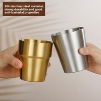 Tasse à eau de style européen en acier inoxydable 304, tasse à café double paroi pour eau, bière, thé