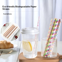 Pailles en papier biodégradables écologiques de qualité alimentaire, emballées individuellement pour les fêtes, pour limonade, thé au lait, fines et épaisses