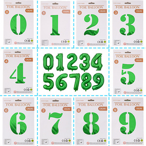 32 "moyen numérique <span class=keywords><strong>Film</strong></span> aluminium ballon papier carte emballé individuellement couverture rigide numéro fête d'anniversaire décoration flotteur air - Product Image 4