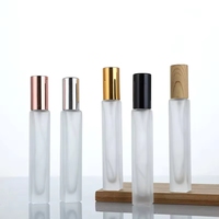Flacons de parfum en verre givré cylindriques de 10 ml à base épaisse, rechargeables, avec atomiseur à fine brume pour voyage