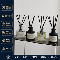 Diffuseur de parfum d'ambiance de luxe OEM 50 ml avec 4 senteurs premium pour l'ameublement de boutiques, marque privée