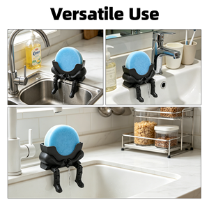 Support à éponge amusant en forme de jambe humaine, égouttoir rapide pour évier, support de rangement, gadget de cuisine fantaisie, organisateur d'éponges de nettoyage pour C - Product Image 3