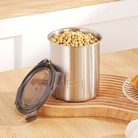 Boîte de conservation alimentaire en acier inoxydable 304, pot de stockage pour café, boîte à lunch, récipient hermétique de qualité alimentaire avec couvercle