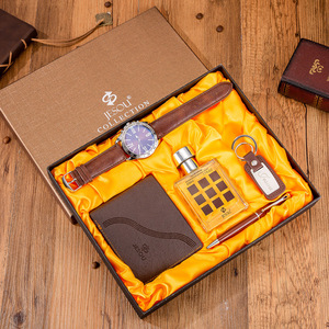 Ensemble de 5 articles pour homme : portefeuille + parfum + porte-clés + montre à quartz à grand cadran + <span class=keywords><strong>stylo</strong></span>, coffret cadeau pour le bureau et les cadeaux - Product Image 5