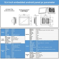 Panel PC industrial Android personalizado de 10,4 pulgadas a prueba de agua con alto brillo 800 Nit 1000 Nits Pantalla táctil de montaje en panel integrado