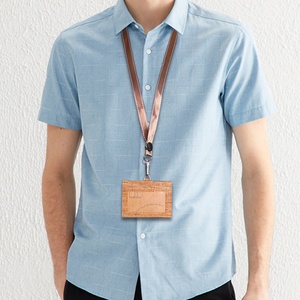 Boshiho RTS Vegan Cork Card Horizontal <b>Id</b> Badge <b>Holder</b> Friendly Retractable Security Badge <b>Holder</b> with Lanyard - Product Image 6