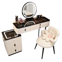 Table de maquillage LED de style industriel, coiffeuse intelligente avec cadre en bois et métal, OEM, prix bas