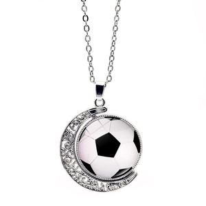 Pendentif lune rotatif double face Chaîne de <span class=keywords><strong>chandail</strong></span> Trendy Basketball Football <span class=keywords><strong>Volleyball</strong></span> Collier de pierres précieuses rotatives pour hommes femmes - Product Image 1