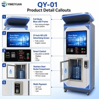 Distributeur d'eau intelligent avec filtre UF RO, auto-nettoyage IA, tableau de bord cloud 4G, borne extérieure 24h/24, OEM UV, capacité 150L