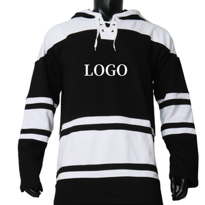 Custom Logo Oem & Odm Tackle Twill Team Fleece Gevoerde Hoodie Jersey Lange Mouwen Katoen Ijshockey Hoodie Jersey - Product Image 1