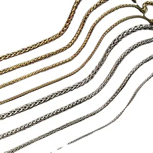 Fully Stocked Gold Plated 18K 24k Weave Chain Stainless Steel Luxury Necklace For Christmas present