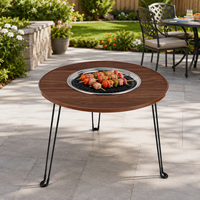 Table de barbecue multifonctionnelle pour foyer extérieur, foyer à bois portable, chauffage pour jardin, patio, camping, pique-nique