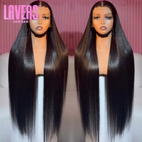 Perruques Lace Front Lisses HD 13x6 en Cheveux Humains pour Femmes Noires Pré-Pluckées Brésiliennes 34 32 Pouces Perruque Frontale 13x4