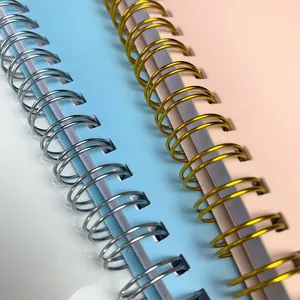 Carnet de notes d'organisateur recouvert de tissu pour journal en papier imprimé personnalisé spirale dorée argentée à reliure en spirale